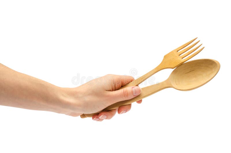 163 Hand Young Girl Holding Spoon Fork Stock Photos Free & Royalty