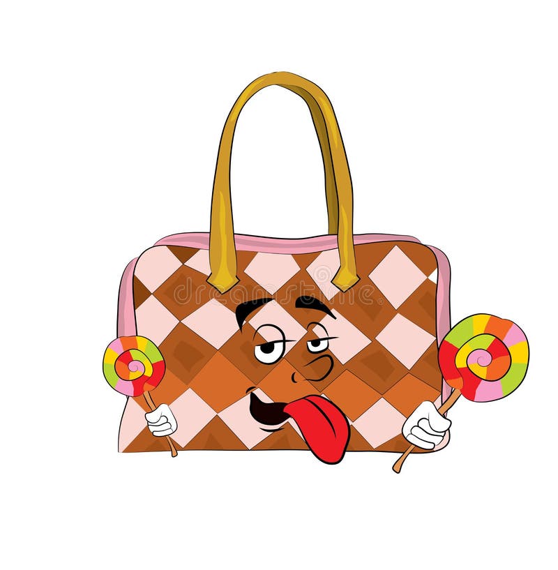 Handbag cartoon stock illustration. Illustration of lollipop - 48173952
