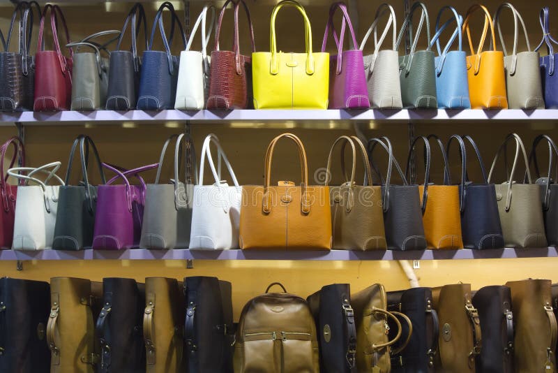 Handbags in the shop stock photo. Image of handicrafts 61039974