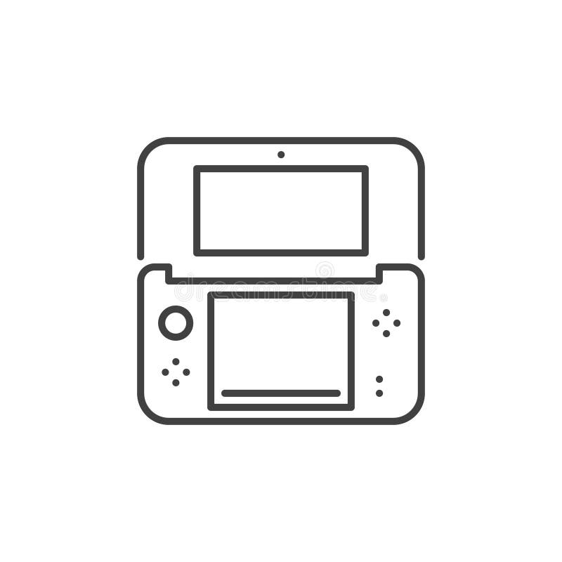 Handbediend het overzichts vectorpictogram van de spelconsole vector illustratie