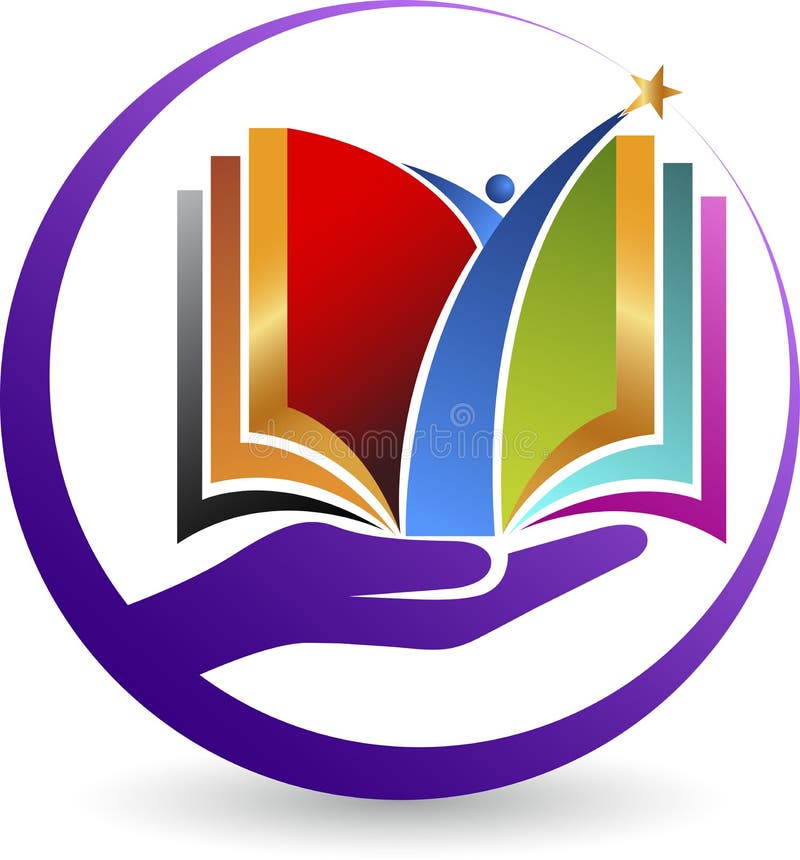 Handboklogo stock illustrationer