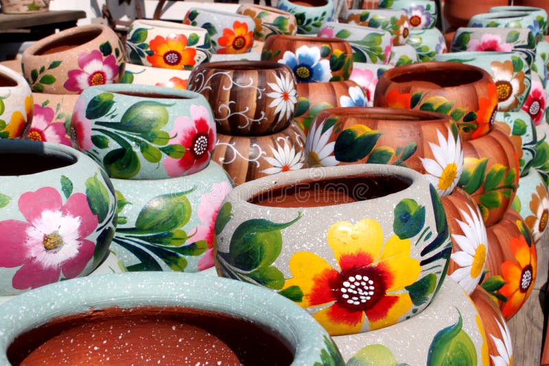 Handcrafted colorful clay pottery royalty free stock photography Handcrafted colorful clay pottery royalty free stock photography