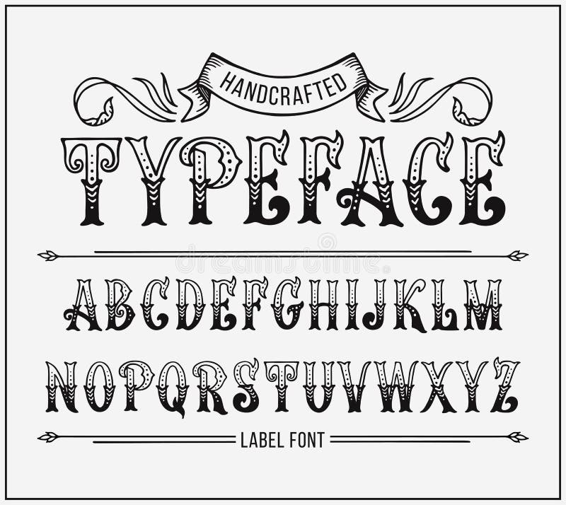 Handcrafted Letters with Victorian Decor Stock Vector Illustration of
