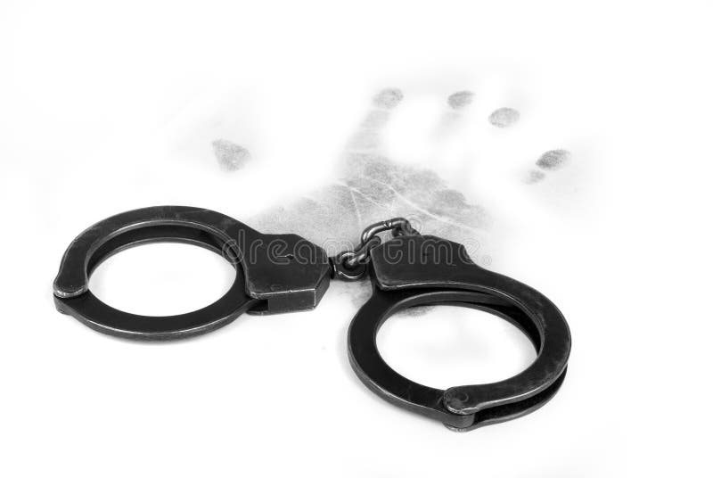 Handcuff and fingerprint