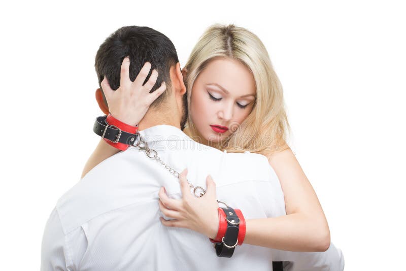 Handcuffed Couple In Handcuffs Stock Photo Image of female, happy