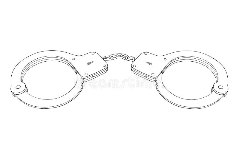 Handcuffs. Hand Drawn Sketch Stock Vector Illustration of bracelet