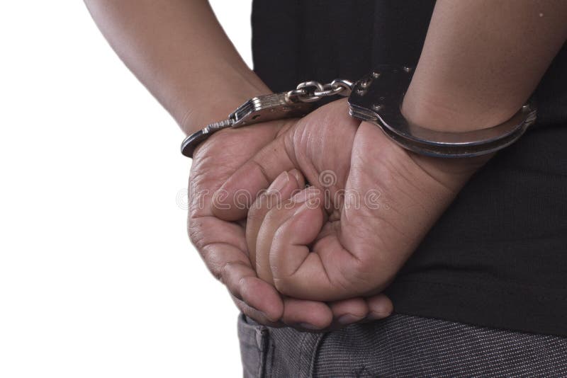 Handcuffs With Hands Behind Back Stock Image Image Of
