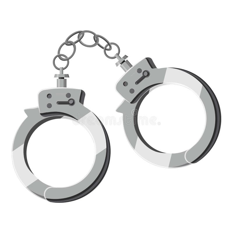 Handcuffs Icon, Cartoon Style Stock Vector Illustration of detective