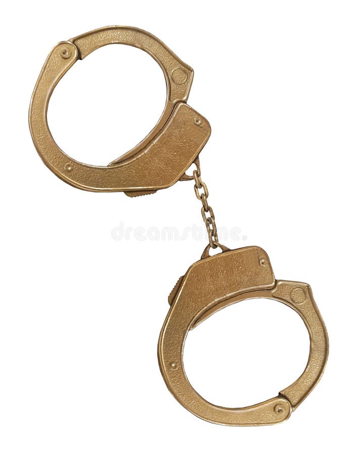 Golden handcuffs stock image. Image of benefits, arrested 19410059