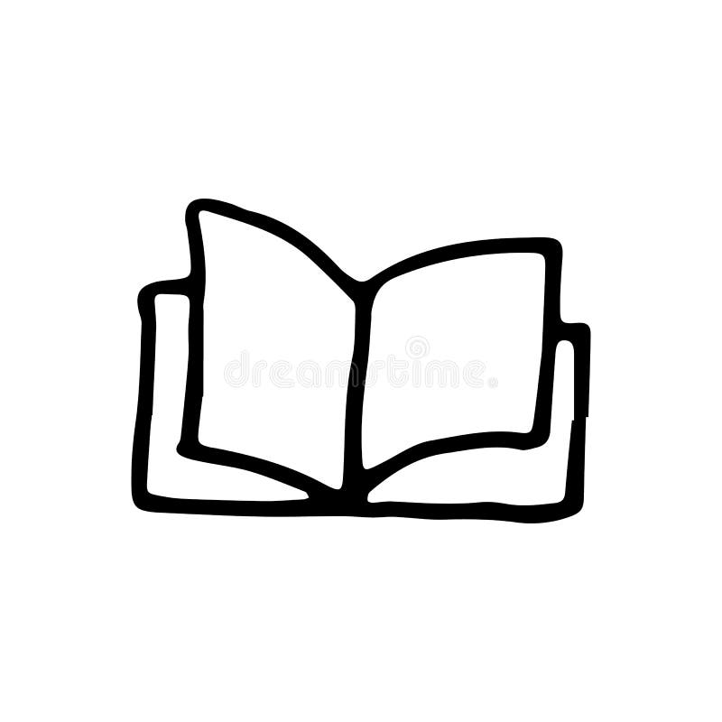 Handdrawn książkowa doodle ikona Ręka rysujący czarny nakreślenie szyldowy symbol ilustracji Handdrawn książkowa doodle ikona Ręka rysujący czarny nakreślenie szyldowy symbol ilustracji