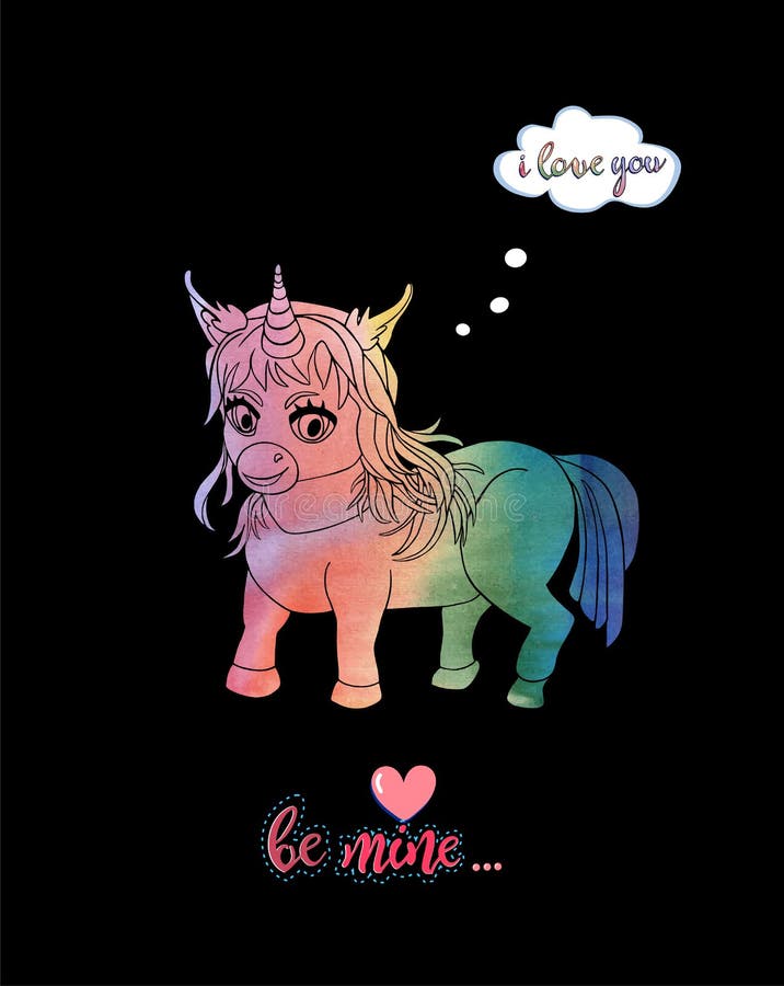 Cute unicorn kawaii chibi drawing style Royalty Free Vector