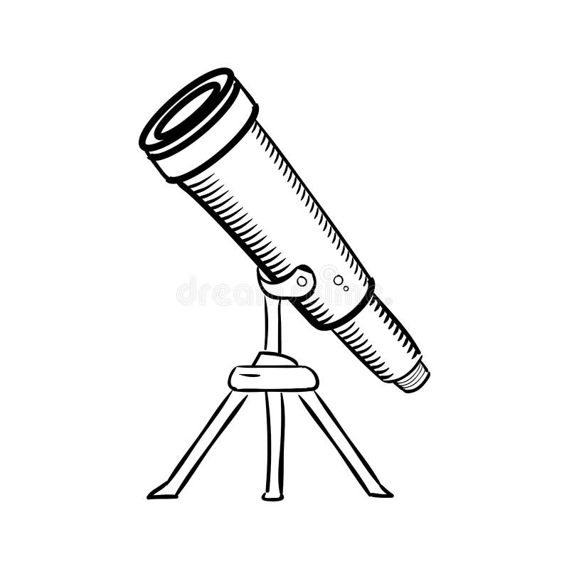 Handdrawn teleskopu doodle ikona R?ka rysuj?cy czarny nakre?lenie Szyldowy kresk?wka symbol Dekoracja element Bia?y t?o odosobnio ilustracji Handdrawn teleskopu doodle ikona R?ka rysuj?cy czarny nakre?lenie Szyldowy kresk?wka symbol Dekoracja element Bia?y t?o odosobnio ilustracji