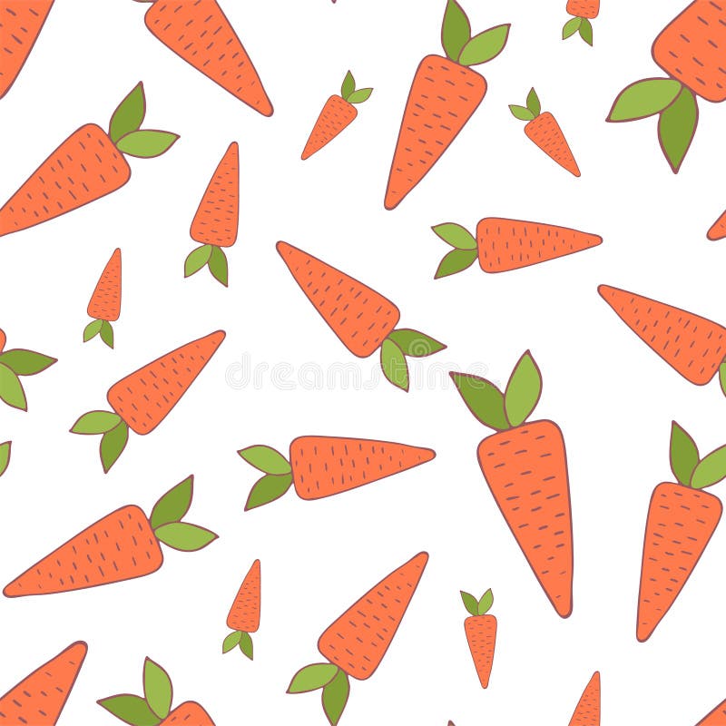 Handdrawn морковь острословия картины пасхи безшовная иллюстрация штока Handdrawn морковь острословия картины пасхи безшовная иллюстрация штока