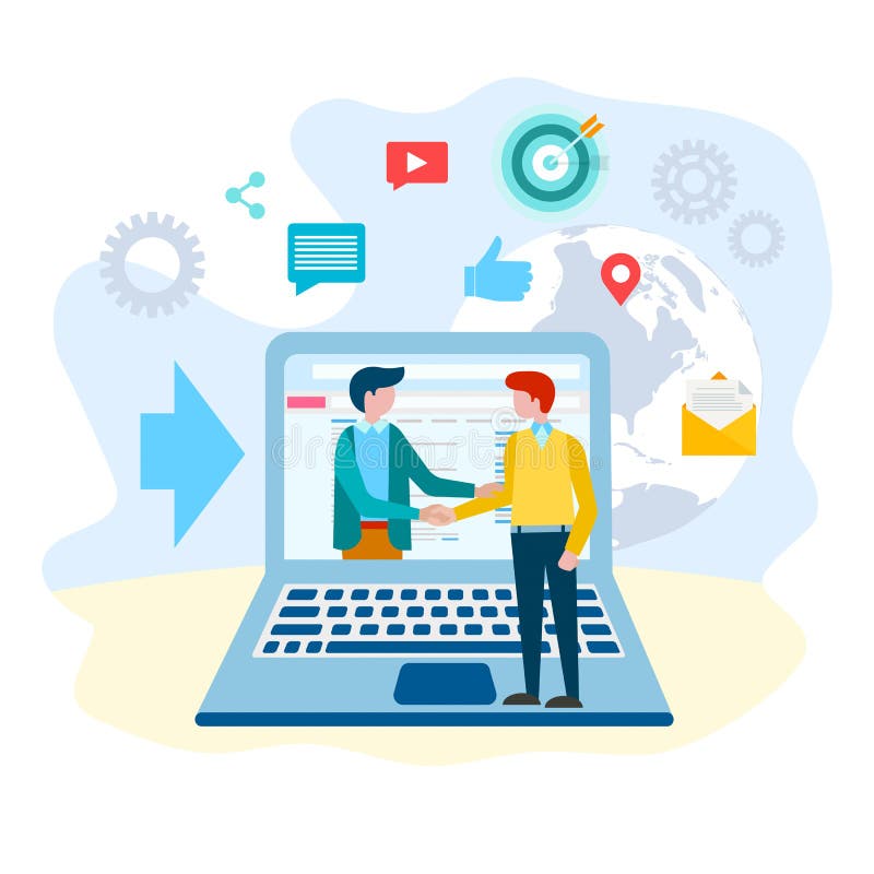 Handdruk van communicatie van partnersinternet concept royalty-vrije illustratie Handdruk van communicatie van partnersinternet concept royalty-vrije illustratie