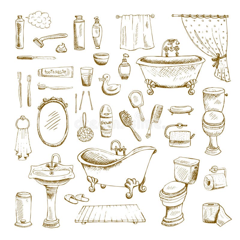 Badrumsinredning vektor illustrationer