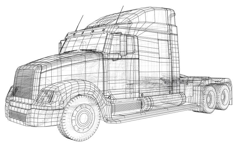 Handelslieferungs-Fracht-LKW-Vektor für Markenidentität und Werbung lokalisiert Geschaffene Illustration von 3d draht vektor abbildung Handelslieferungs-Fracht-LKW-Vektor für Markenidentität und Werbung lokalisiert Geschaffene Illustration von 3d draht vektor abbildung