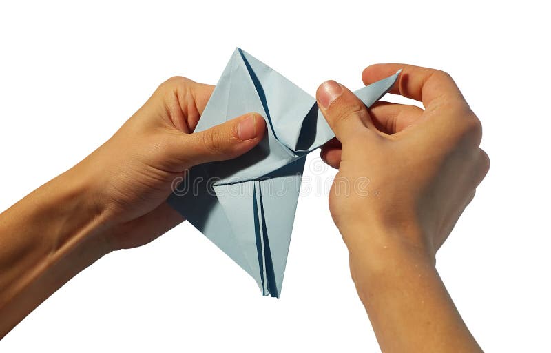 Handen die origami maken royalty-vrije stock foto's Handen die origami maken royalty-vrije stock foto's