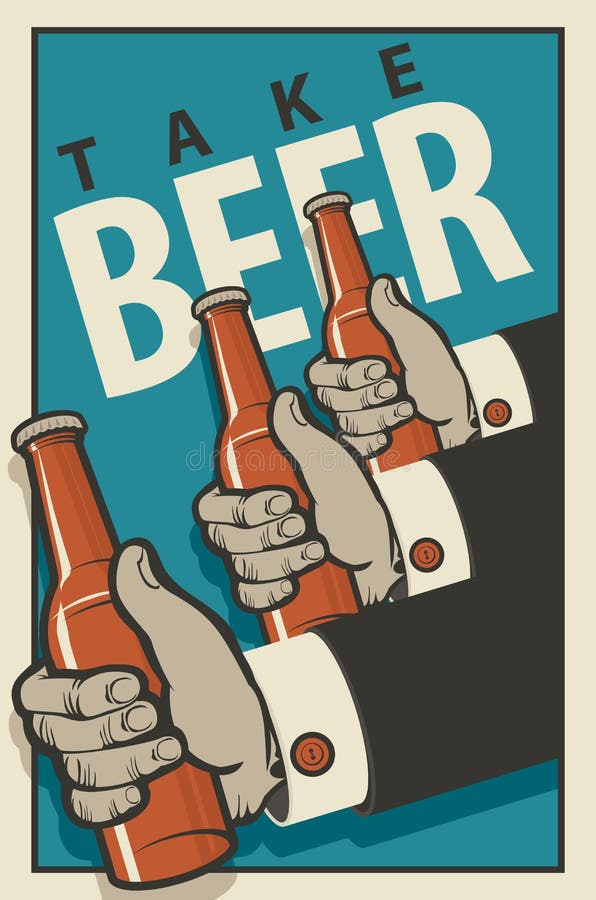 Handen met flessen bier royalty-vrije illustratie Handen met flessen bier royalty-vrije illustratie