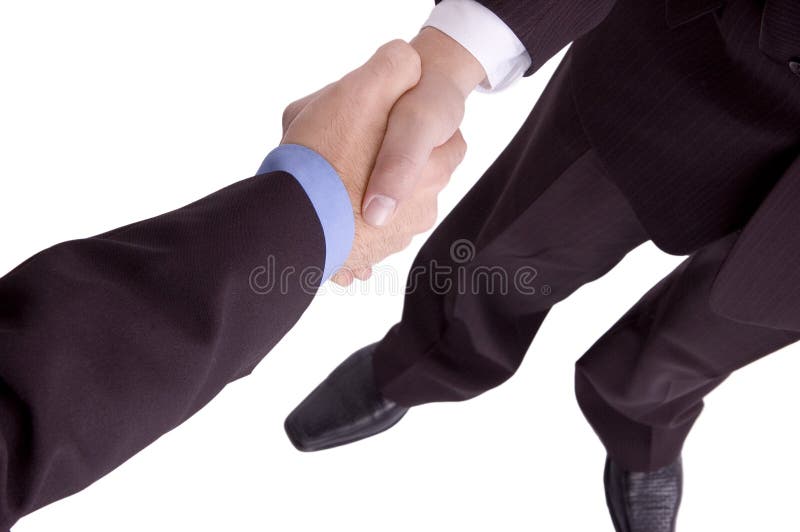 Isolated hand shake of business mens. Isolated hand shake of business mens