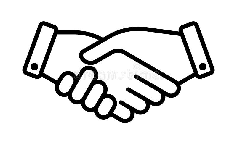 Handerschütterungs-Teilhaber-Vereinbarungsvektorikone Partnerschaftsabkommen- und -freundschaftshändedruckzeichen vektor abbildung