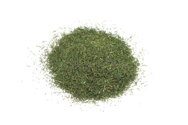 A handful of dried dill green stock images