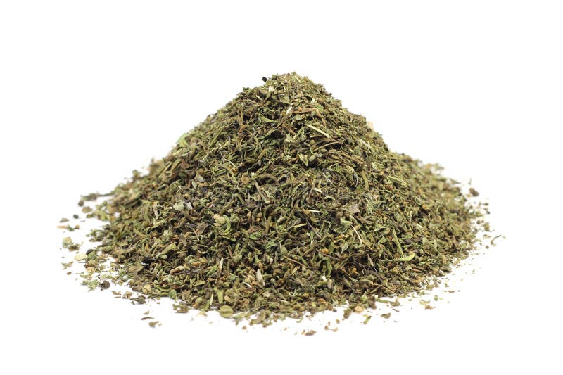 A handful of dried savory stock image