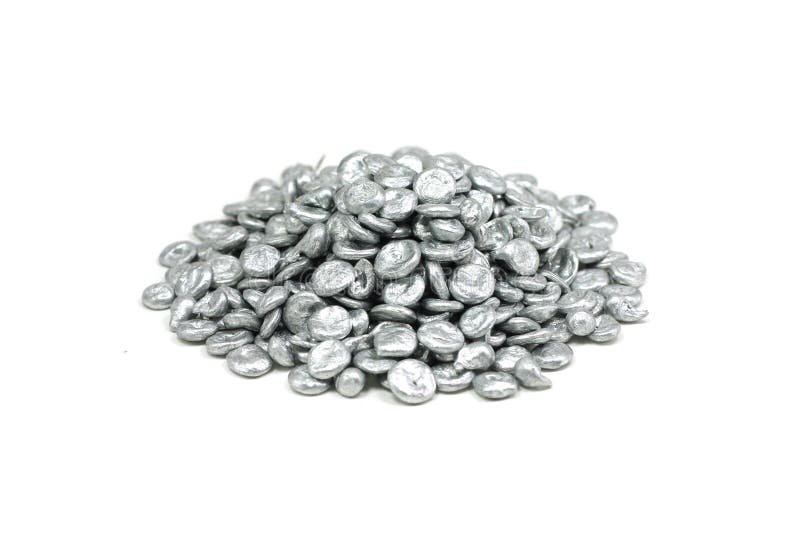 A handful of granular zinc stock image. Image of chemistry 50431679