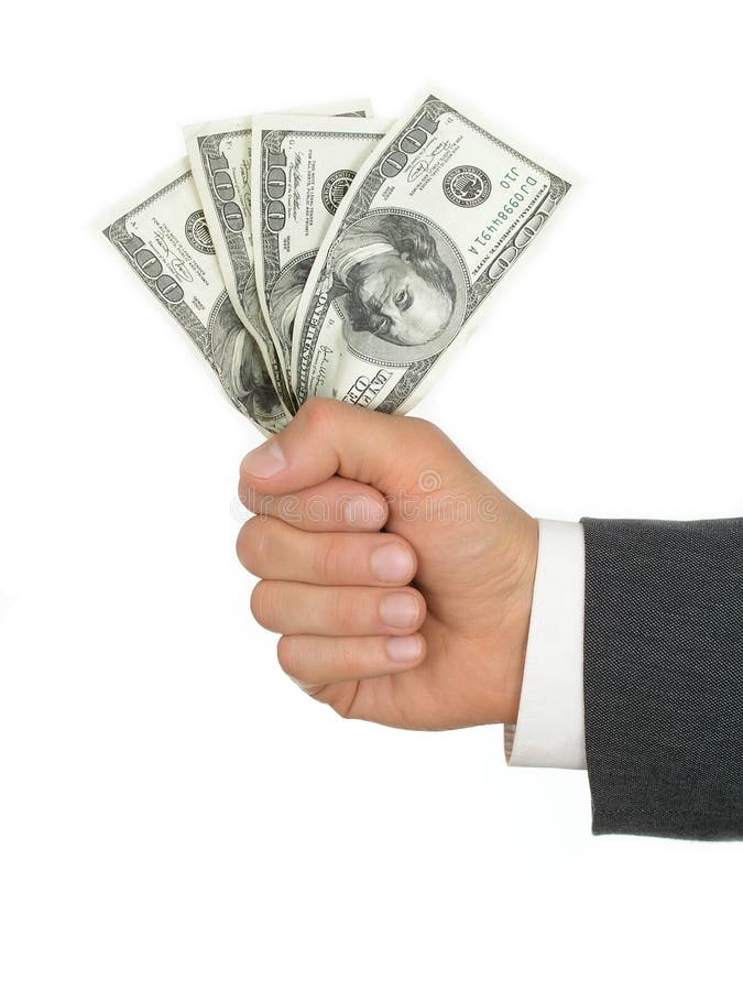 Handful of Money stock photography