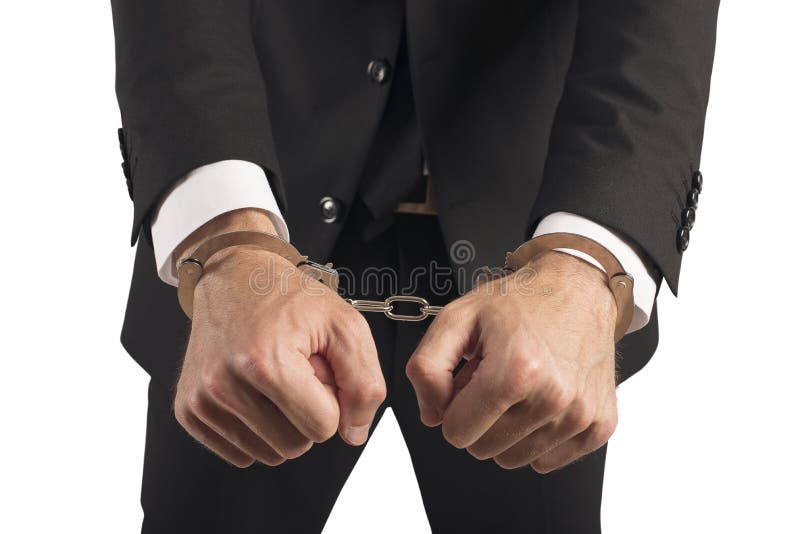 Handfängslad affärsman royaltyfri bild Handfängslad affärsman royaltyfri bild