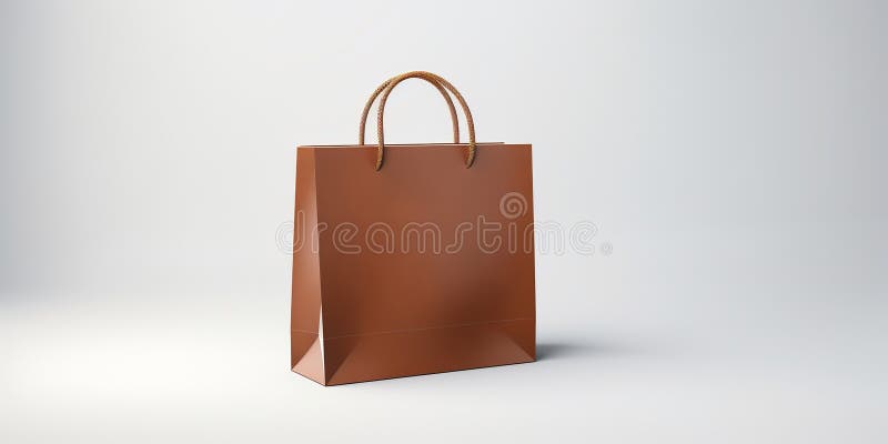 Handgearbeitete Karamellacktasche mit geschwungenen Griffen in einer realistischen 3D-Darstellung stock abbildung