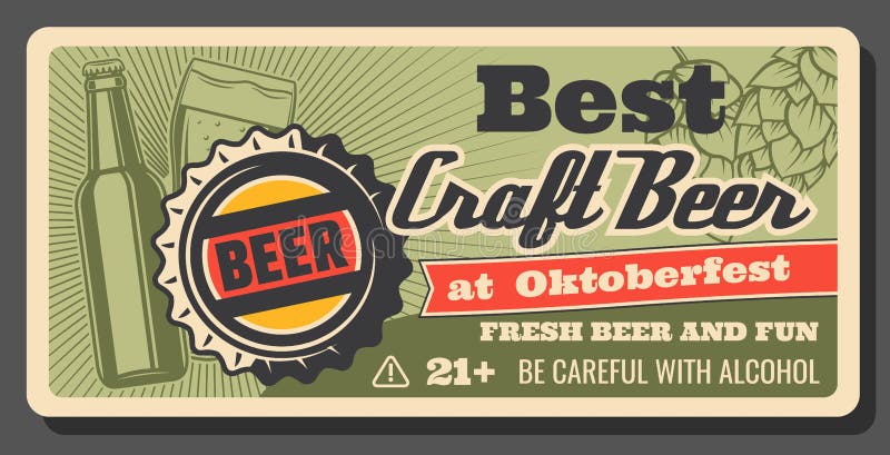 Handgemaakt ambachtelijk bier, Oktoberfest-brouwersfeest stock illustratie Handgemaakt ambachtelijk bier, Oktoberfest-brouwersfeest stock illustratie