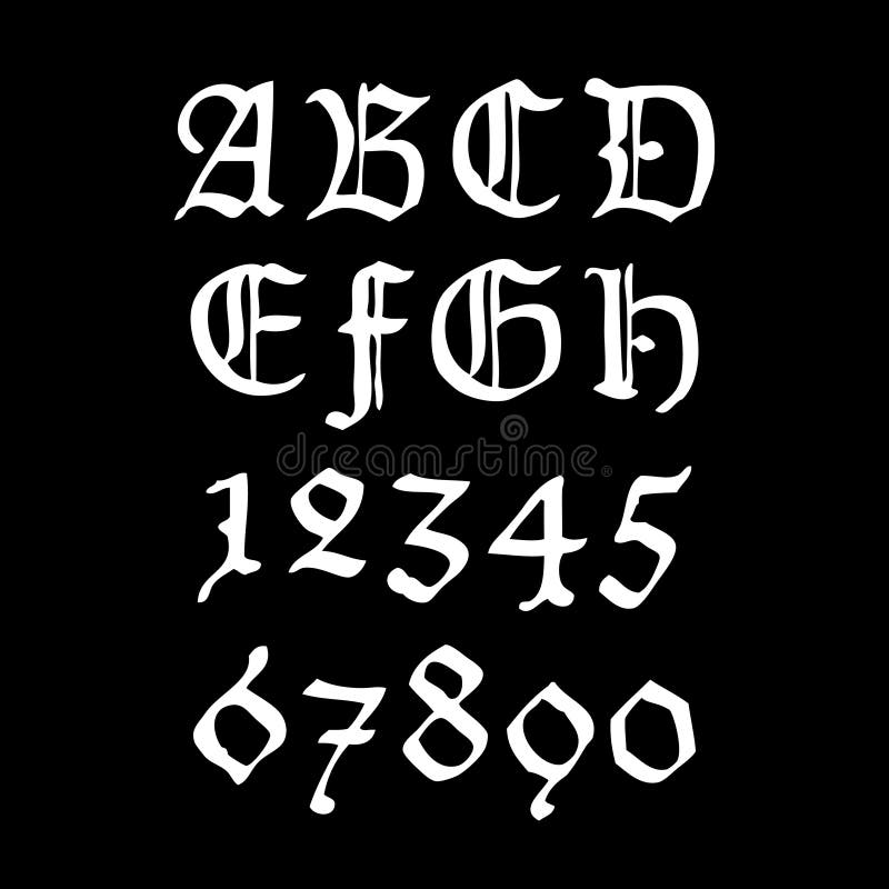  Foto zu Handgeschriebene Zahlen Und Buchstaben Stock Abbildung - Illustration 