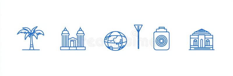 Handgezeichnete Symbole, die Sommerurlaub im Doodle-Stil darstellen. Symbole wie Kamerareisen vektor abbildung