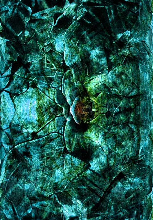 Handgezogene abstrakte Grafik im Acryl und im Aquarell malt Art mit Smaragd, Türkis, dunkelgrünes Farbgekritzel lizenzfreie stockfotos Handgezogene abstrakte Grafik im Acryl und im Aquarell malt Art mit Smaragd, Türkis, dunkelgrünes Farbgekritzel lizenzfreie stockfotos
