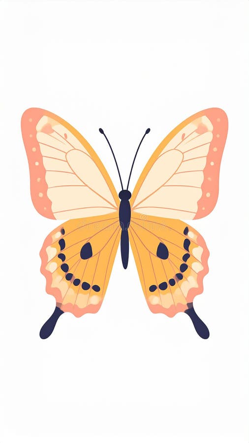 Handgezogener Schmetterling im flachen Stil isoliert auf weißem Hintergrund. vektor abbildung