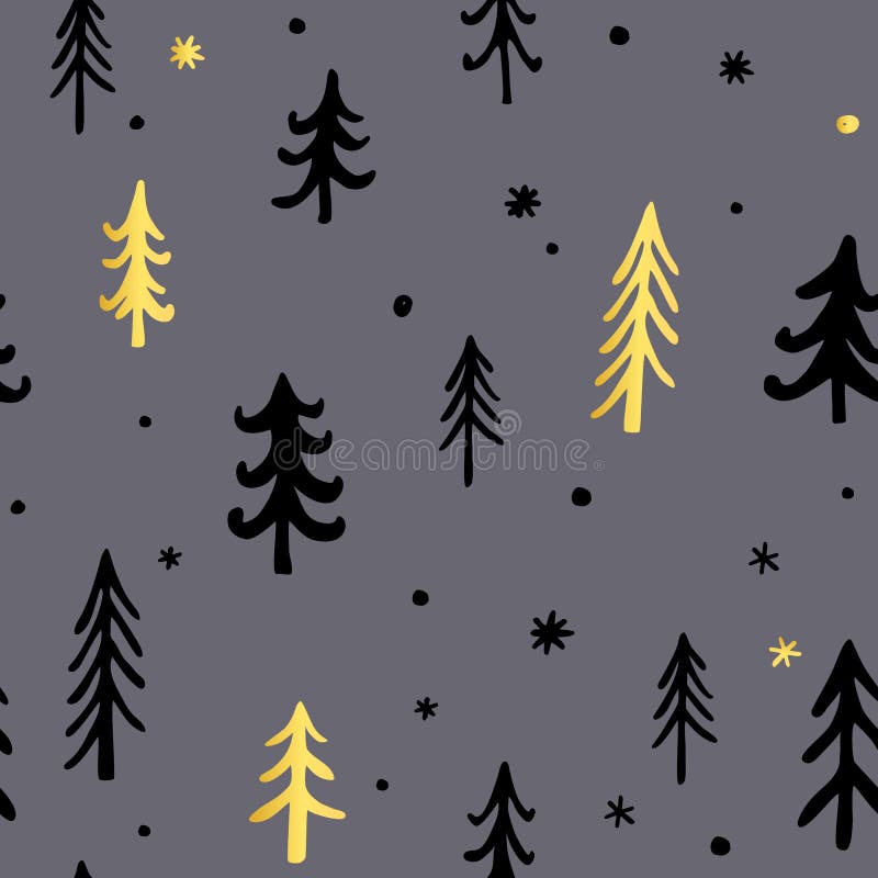 Handgezogener Weihnachtshintergrund mit netten Tannenbäumen Vektor Stilvolle und angenehme Palette Tinte des Gekritzel-neuen Jahr stock abbildung Handgezogener Weihnachtshintergrund mit netten Tannenbäumen Vektor Stilvolle und angenehme Palette Tinte des Gekritzel-neuen Jahr stock abbildung