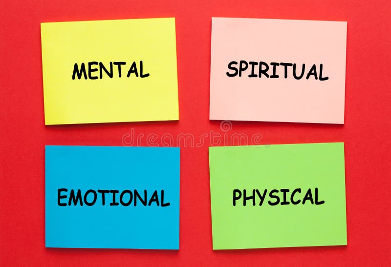 Mental spiritual emotional physical written on note. Business concept. Mental spiritual emotional physical written on note. Business concept