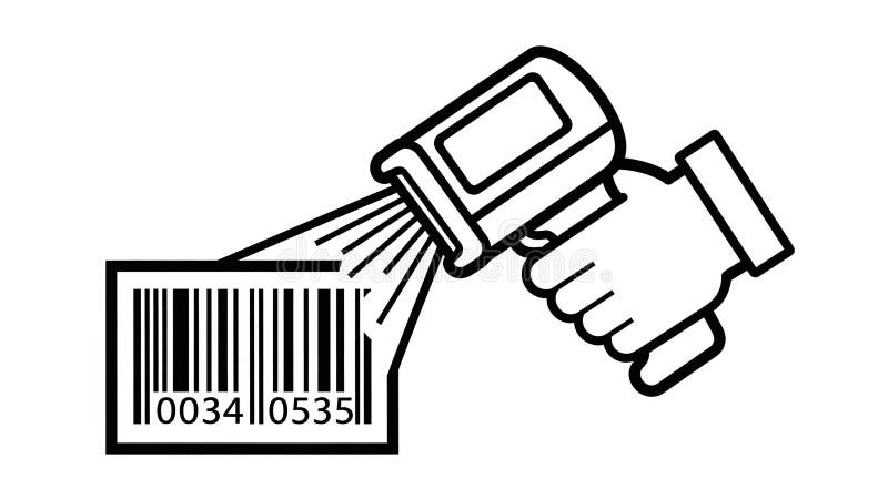 A handheld barcode scanner is actively reading a barcode label, likely in a retail or warehouse setting, to manage inventory or process items efficiently. The scanner emits a laser beam to decode the barcode, which is displayed prominently on a rectangular label. The image emphasizes the use of technology in logistics, supply chain management, and stock tracking to ensure accuracy and speed in. Reading efficiency stock images, royalty-free photos and pictures
