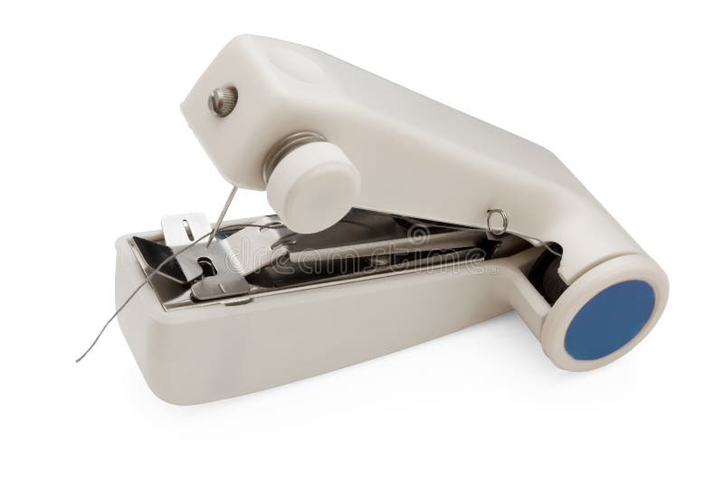 Handheld sewing machine isolated on white. Single mini stock images, royalty-free photos and pictures