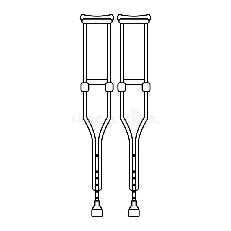 Crutches handicap symbol stock vector. Illustration of pictogram