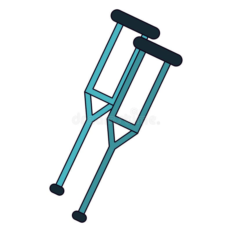 Crutch Disabled Support Icon Pictogram Stock Vector Illustration of