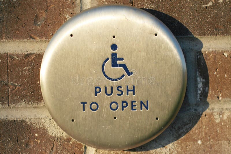 Handicap door push button stock image. Image of modern - 3553407