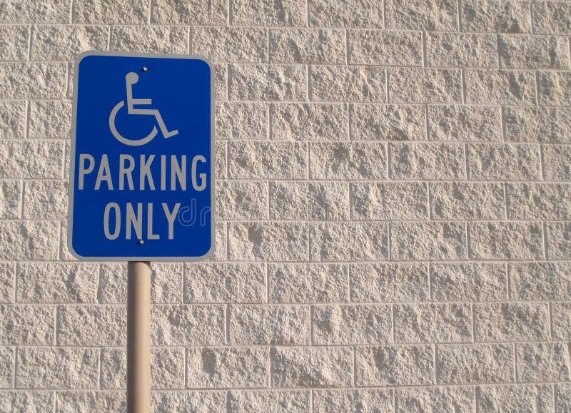 Handicap Parking Sign With White Textured Backgrou Picture. Image 8154789