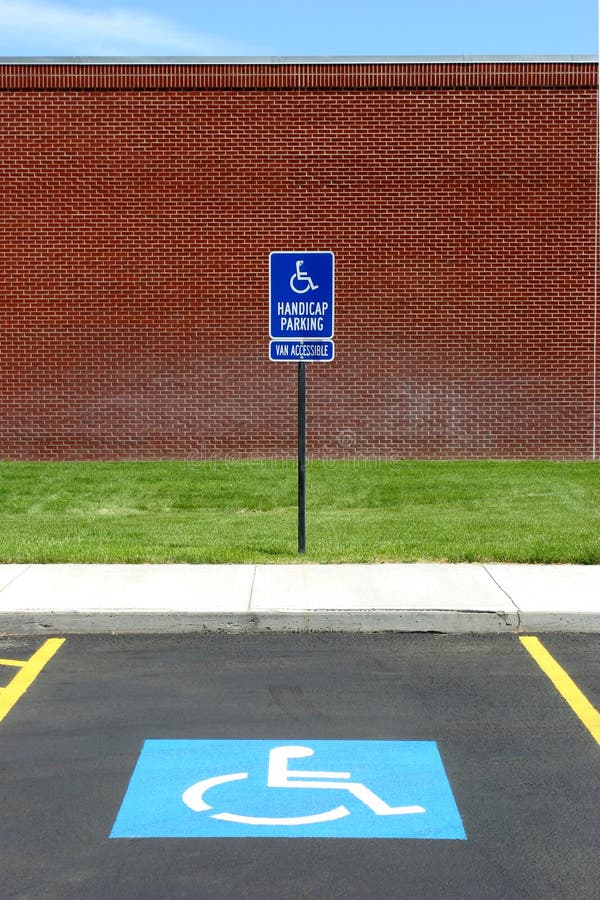 Handicap parking van acccessible stock image