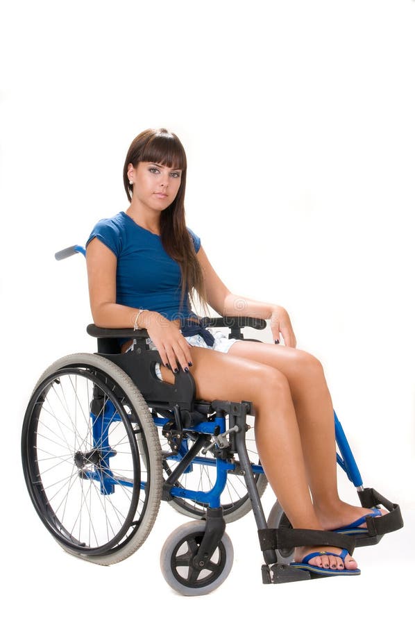 Handicapped woman on wheelchair