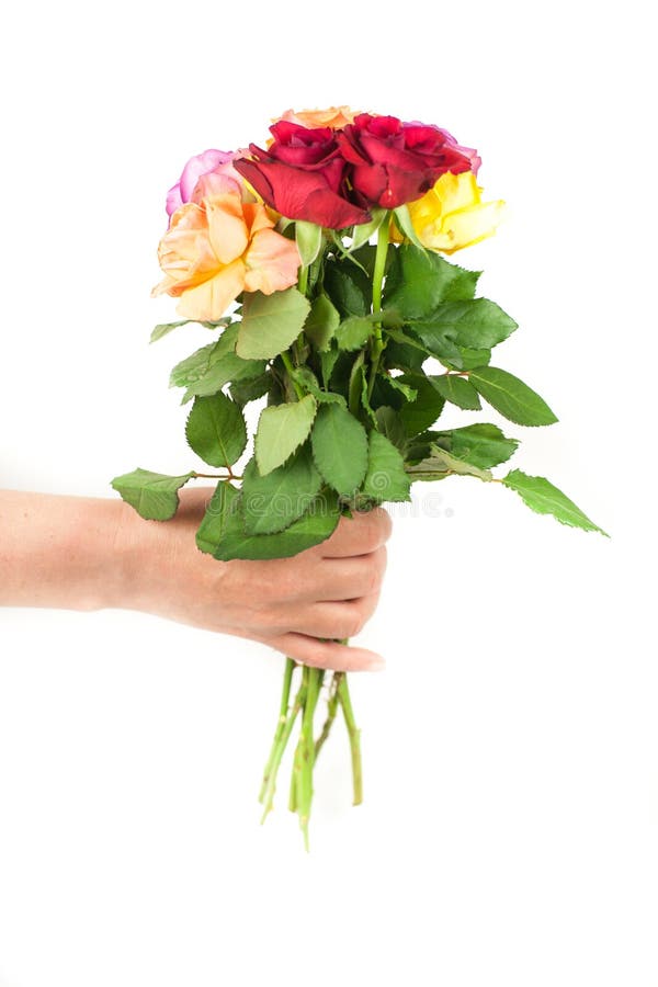 Handing flowers stock photo. Image of florist, bunch 34467552