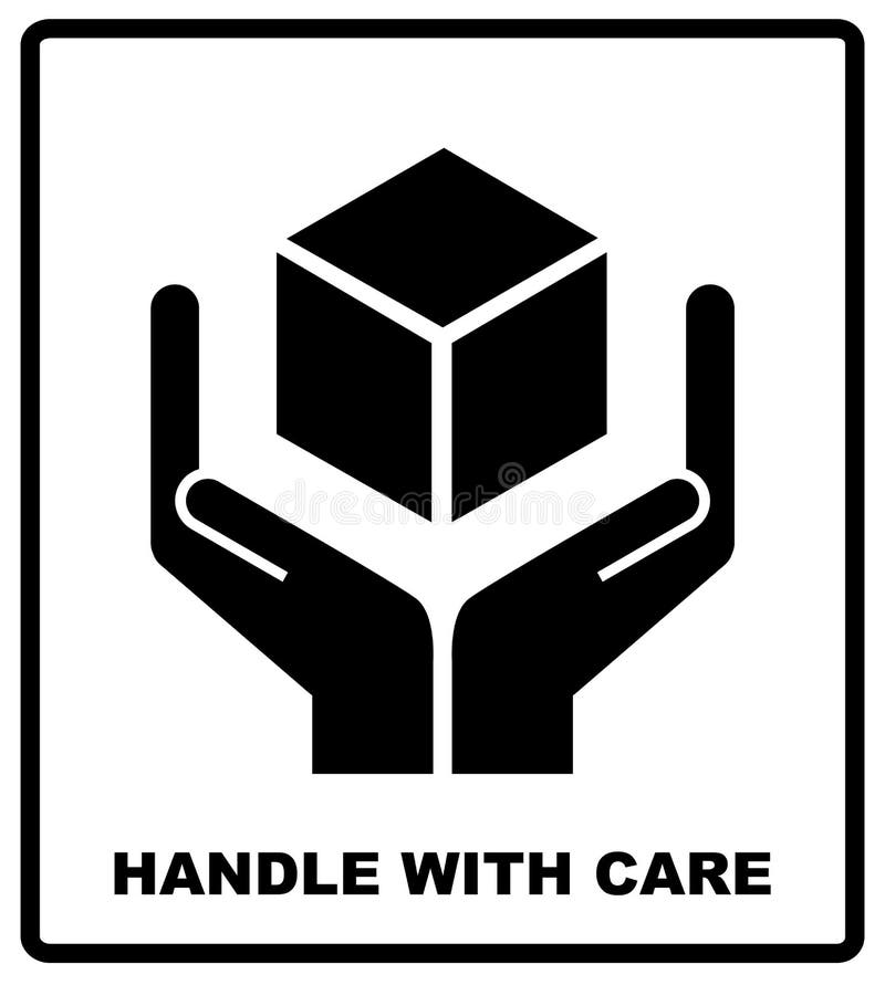 Handle With Care Sign Isolated On White Background Vector Illustration Stock Vector Illustration Of Cargo Board
