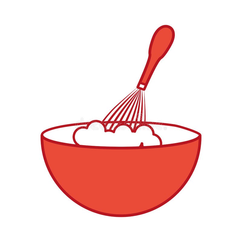 Handle mixer with dish royalty free illustration