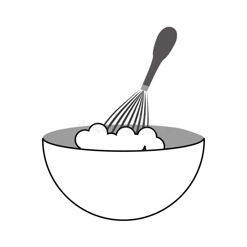 Handle mixer with dish vector illustration