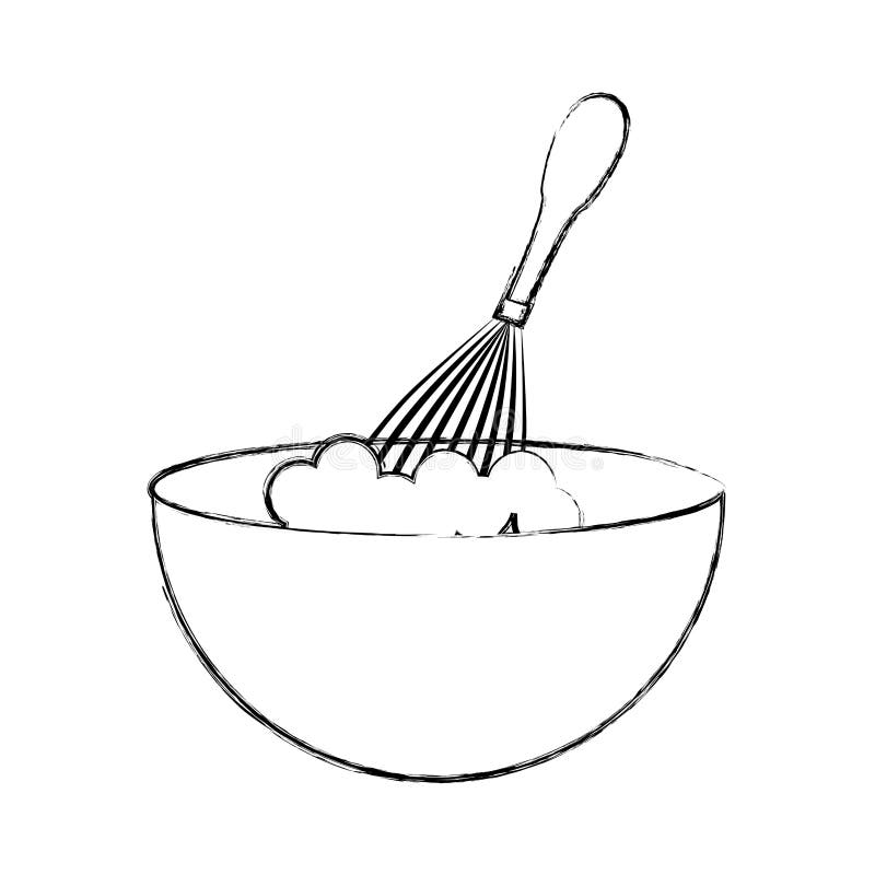 Handle mixer with dish royalty free illustration